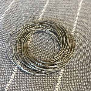 Like new Premier Designs Connected Silver Bangle Bracelets